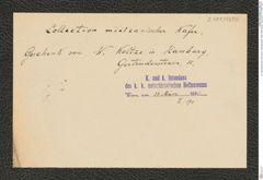 k.k. naturhistorisches Hofmuseum, Intendanzakten 1885-1896 (Hauer), Aktenzahl Z.191/1890, Seite 1